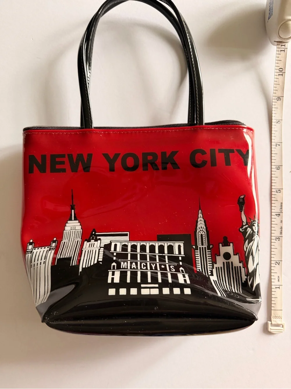 Macy’s New York City Red Tote Bag with Black Handles